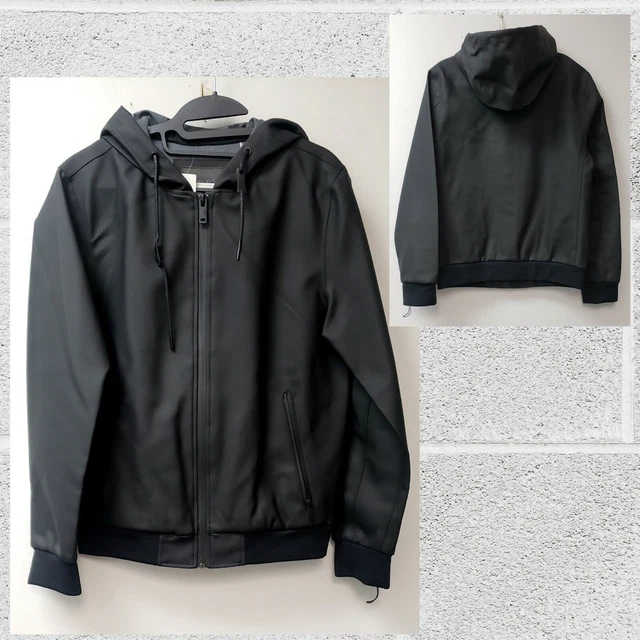 NEW UGG DIEGO RUBBERIZED BLACK Hoodie zip JACKET~MSRP $225~~COAT mens Size XS
