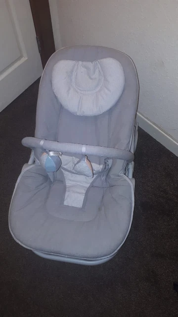 MAMAS PAPAS Wave Rocker Baby Bouncer Chair In Grey Vibration Box