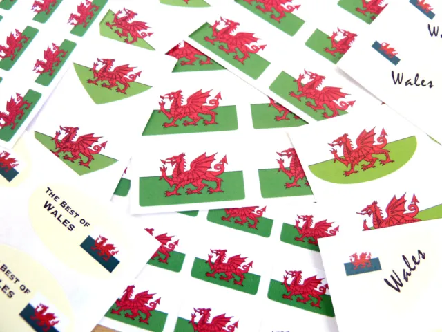 Drago Gallese,Bandiera Adesivi,Galles Etichette - Varie Forme E Dimensioni