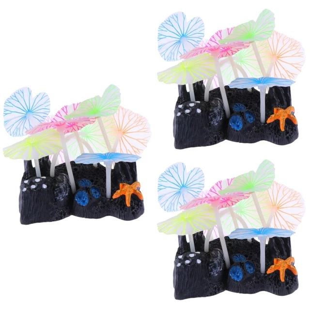 3 stücke kreative aquarium ornament pflanzen silikon blatt ask tank