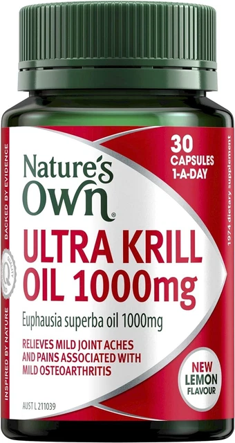 Ultra Krill Oil 1000mg Capsules 30 - Fish Oil Omega 3-Antioxidant Reduces Free