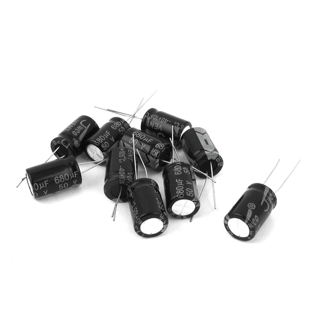 10 Pcs 50V 680uF 105C câble radial Électrolytique Condensateur 13mm x 20mm