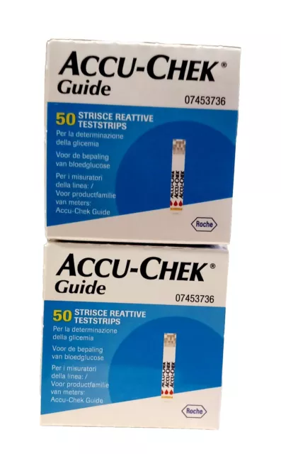 100 Strisce Per  GLICEMIA ACCU-CHECK GUIDE STRISCE REATTIVE DIABETE