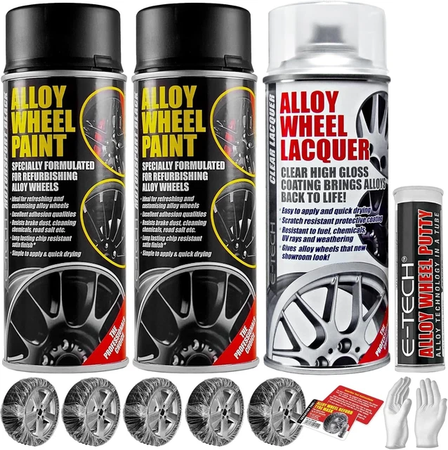 Car Alloy Wheel Spray Paint E-TECH Competition White Refurbish 400ml Cans. +M eB