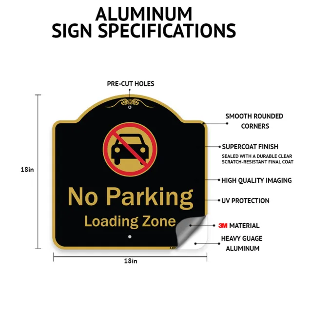 Designer Series - No Parking Tow Away Zone with Bidirectional Arrow Metal Sign 2