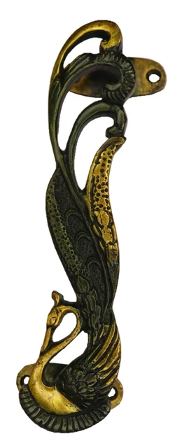 Peacock Shape Antique Vintage Style Handmade Solid Brass Door Handle Home Decor
