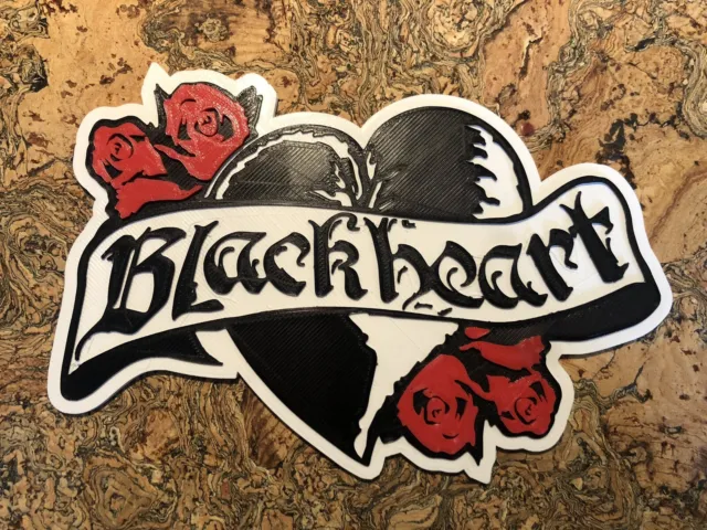 Large Badge Emblem Guitar Amp Cab Logo Sign For Black-Heart Amplifier