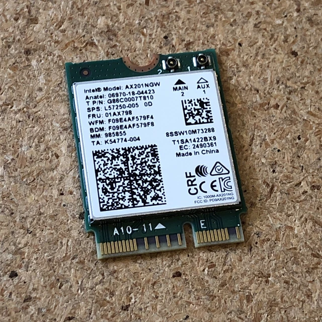 Scheda WiFi 6 Dell AX201NGW 2400Mbps Bluetooth 5.0 M.2 (ATTENZIONE: Non Per HP O Lenovo)