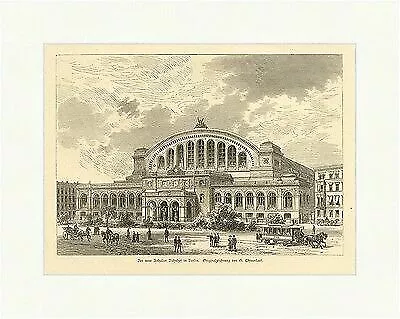 Der neue Anhalter Bahnhof in Berlin Theuerkauf Deutsches Reich Holzstich E 2204