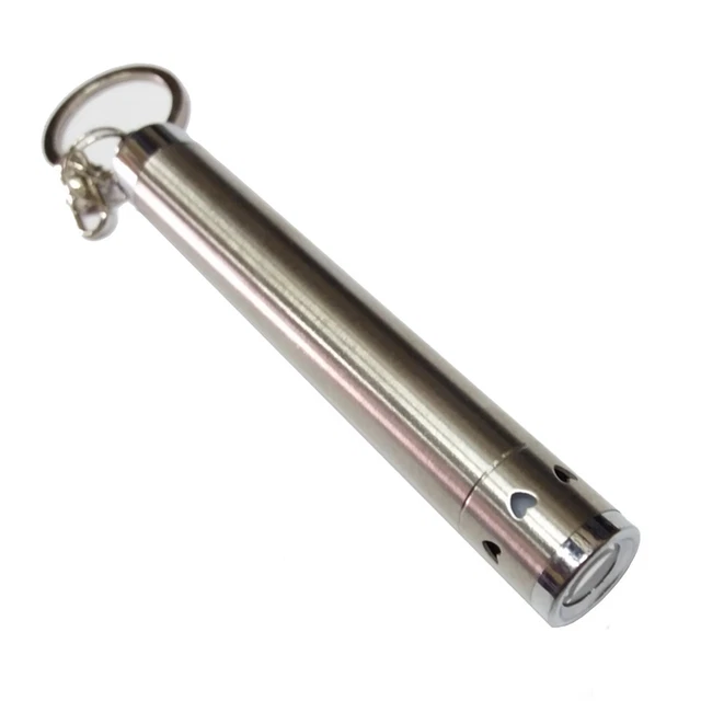 MINI TORCIA 1 LED Anello Portachiavi Scocca Alluminio Argento Batteria Lampadina EUR 11,29 - IT - Foto 3