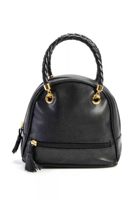 Bottega Veneta Womens Double Handle Mini Bowler Handbag Black