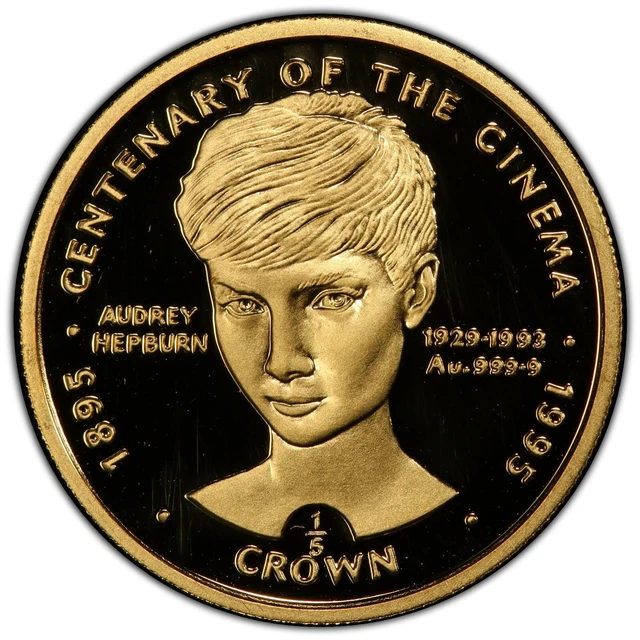 1996 Gibraltar 1/5 Gold Crown Audrey Hepburn PCGS PR69DCAM RGUTH069