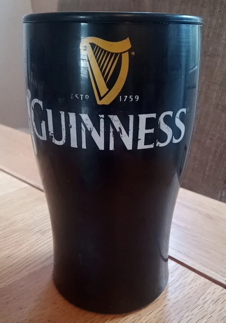 Black Plastic Guinness Chilled Beer Glass Cooler Well Used Condition