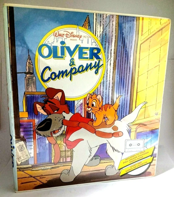 WALT DISNEY PICTURES Oliver & Company Cassette Tape / Book in Clam case