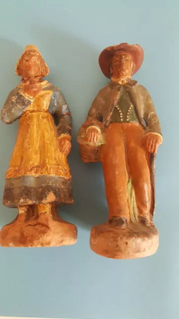 2 statues Angelus de Millet anciennes à restaurer