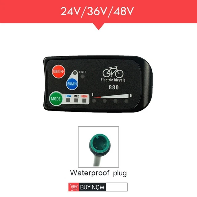 Panneau De Commande Pour Vélo électrique – Écran KT-LED880 Compatible 24/36/48V, Connecteur étanche, Longueur 180 Cm
