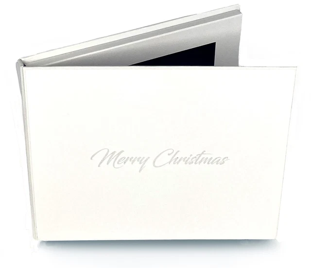 Memory Book - 'Merry Christmas' Silver Foil on Cover. 7" Video & Image Bk. 4gb