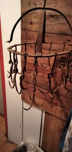 Hand forged water well hooks primitive 19th centure very rare