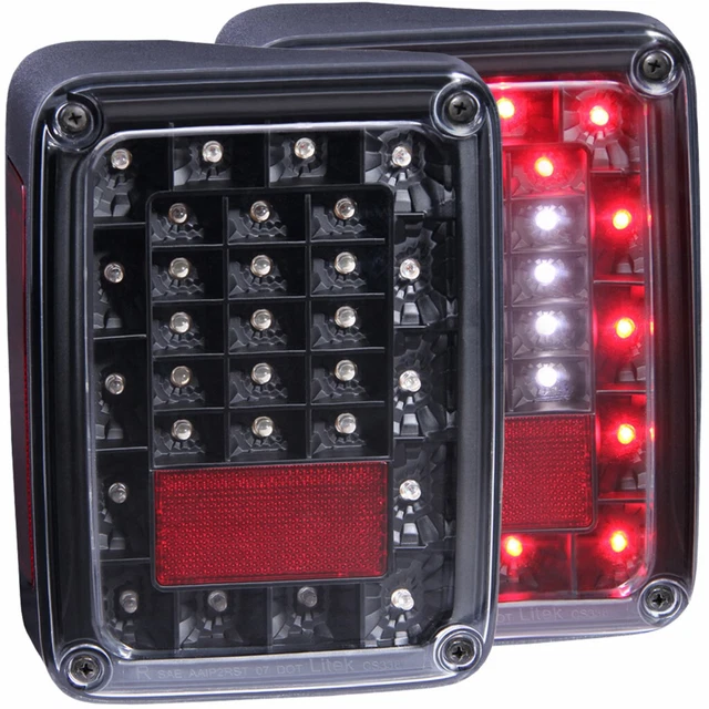 ANZO For Jeep Wrangler 2007-2017 Tail Lights LED Black