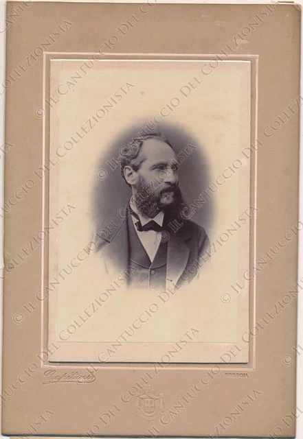 1800c Ritratto Gentiluomo Fotografia albumina Capitanio Cristoforo Brescia