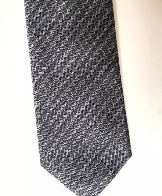 NWT GUCCI Men's Silk Tie Black Geometric Print Made In Italy