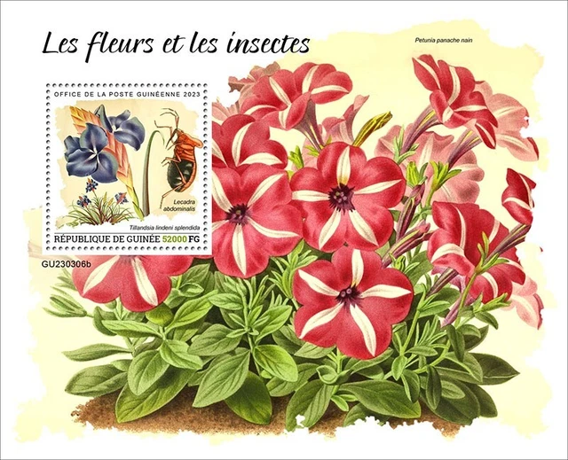 2024 04 GUINEA FLOWERS & INSECTS 5V complet set MNH ** T £7.39