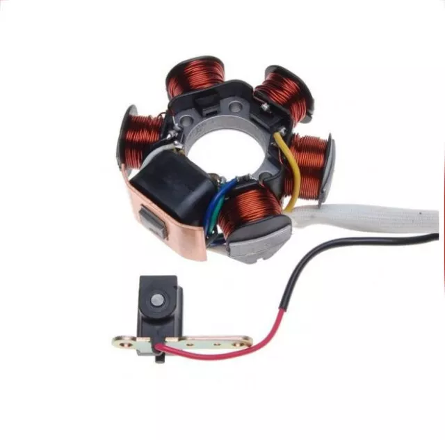 Alternateur stator pour Piaggio et Gilera avec 6 câbles, 6 bobines, 12V / 65W