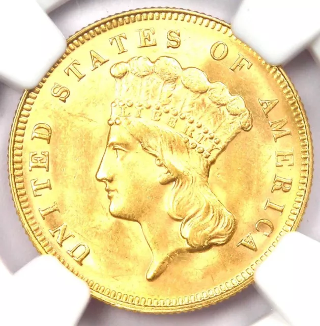 1878 Three Dollar Indian Gold Coin $3 - NGC Uncirculated Detail (UNC MS) - Rare