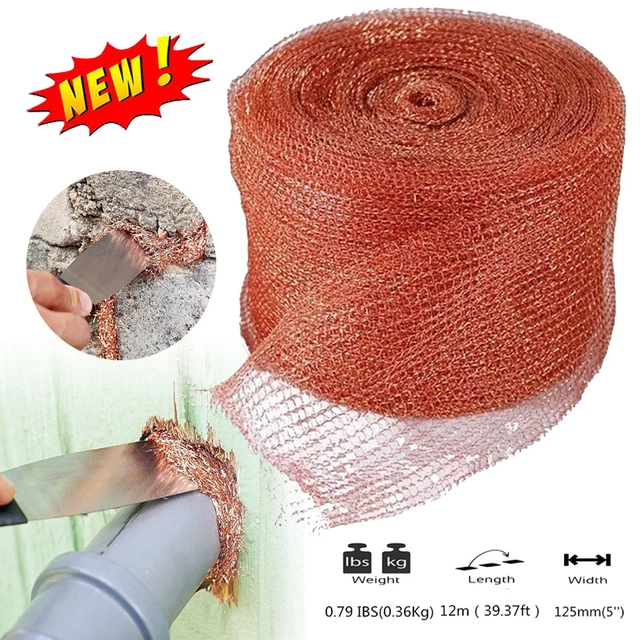 12m*125mm Pure Copper Mesh Knitted Soffit Mesh Rat Rodent Slug Snail Control UK