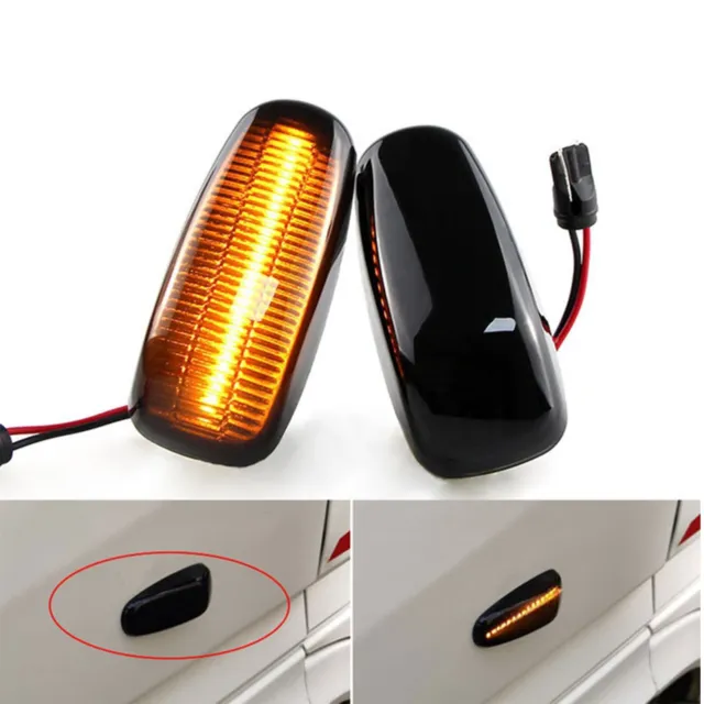 2x Black Amber LED Side Indicator Marker Lights For Mercedes W163 W638 W210 W414