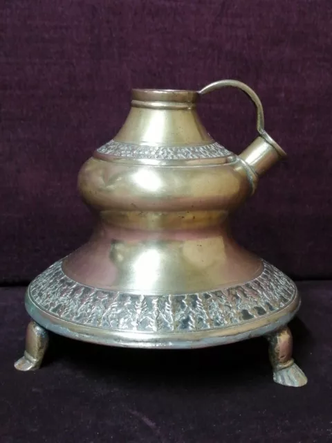 Antique Brass Hand Crafted Decorated Hookah Pipe Base
