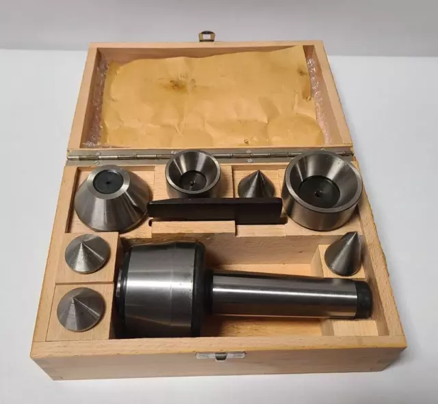 Rohm Interchangeable Tip Live Center Set 4 Morse Taper 108A MK4 Wooden Box Lathe