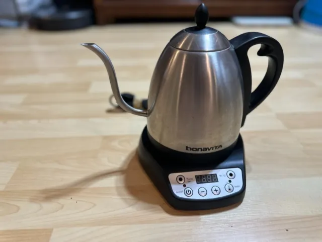 Bsigo gooseneck green electric kettle, with thermometer, stainless