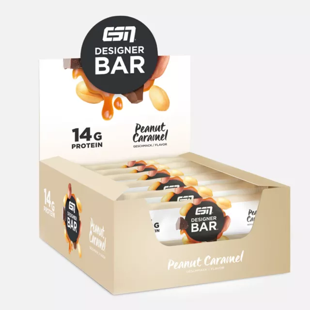 (MHD 03/24) ESN Designer Bar 12 x 45g Protein Riegel Kiste Almond Coconut Eiweiß