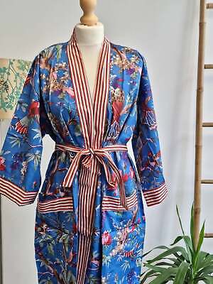 Motivo a Fiori Donna Abbigliamento Cotone Kimono,Nuoto Vestaglia,Indiano Mano