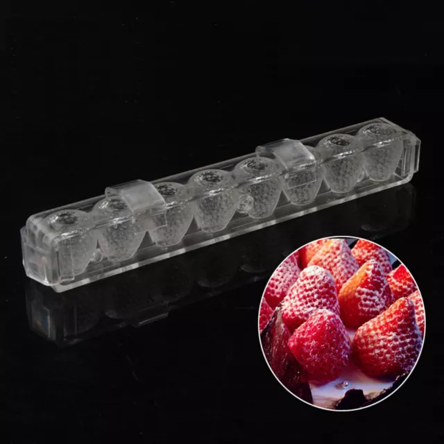 3D Strawberry Clear Hard Polycarbonate DIY Chocolate Molds Candy Jelly Mould