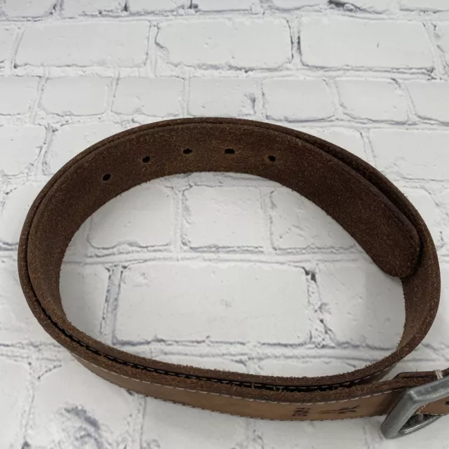 FRYE MENS BELT Brown Leather Stainless Buckle Casual Classic 32 34 36 ...