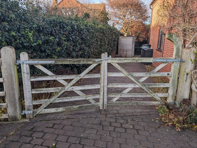 Pair of Wooden Driveway Gates - 5 Bar Style