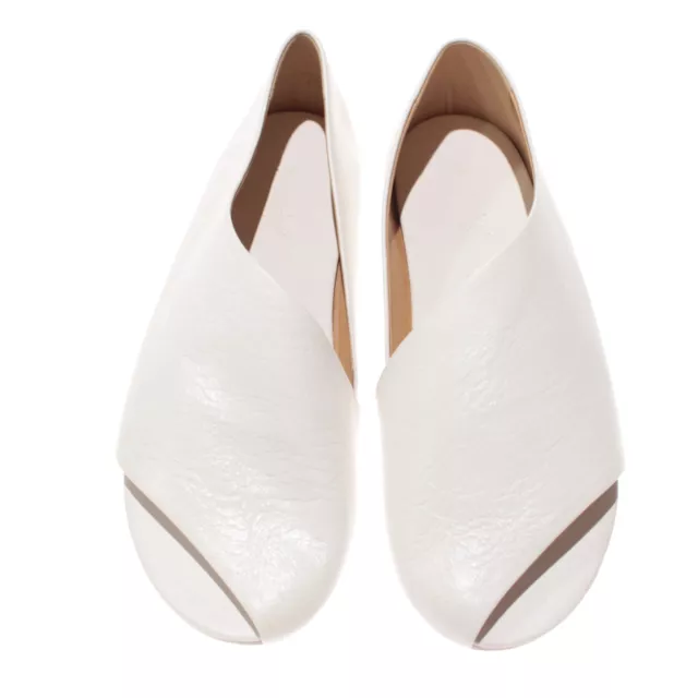 Marsell NWD Open Toed Flats Size 37 7 US In Solid White 2