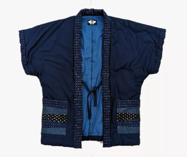 Japanese Hanten Traditional  Indoor Short Sleeve Padded Cotton Jacket Unisex