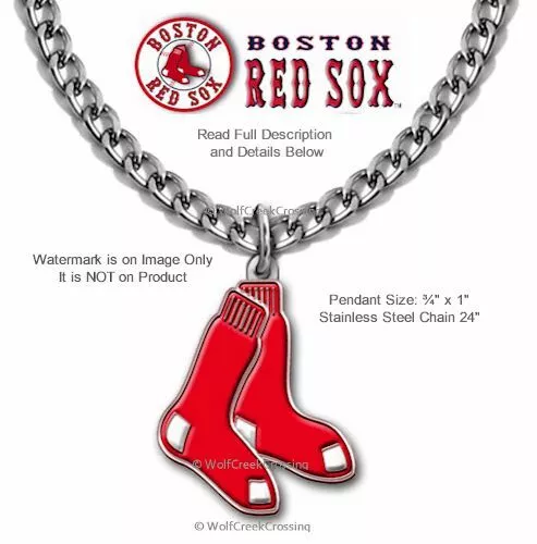 Boston Red Sox Necklace Stainless Steel Chain Mlb Sports Baseball - Free Ship B'