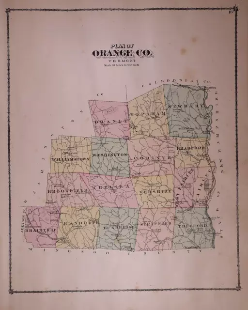 1877 County  Map ~ ORANGE County, VERMONT (12x15)-#030