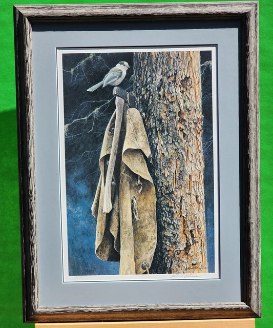 Robert Bateman - Wrangler's Campsite - Gray Jay - Lithograph - Signed/Numbered Robert Bateman - Wrangler's Campsite - Gray Jay - Lithograph - Signed/Numbered