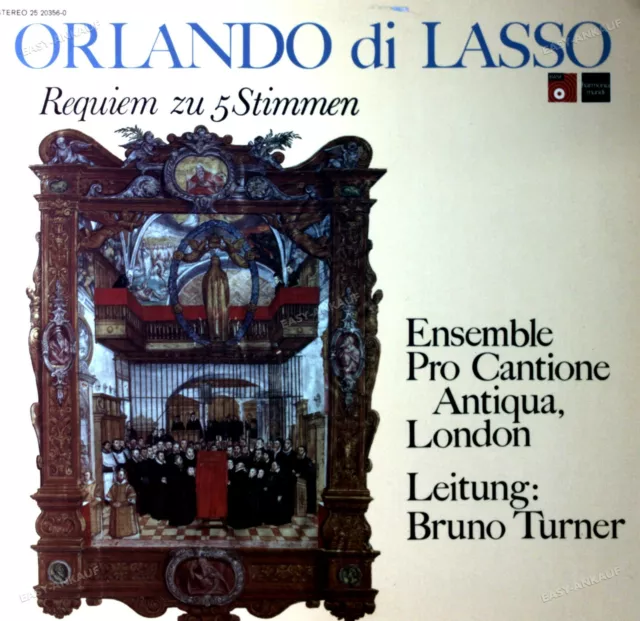 Orlando Di Lasso, Pro Cantione Antiqua, Turner - Requiem Zu 5 Stimmen LP .