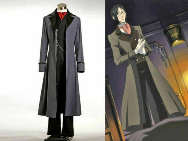 Black Butler/Kuroshitsuji Cosplay Sebastian Michaelis Tutor Coat@ #