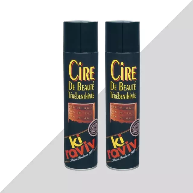 KIRAVIV Cire Incolore à la Térébenthine, Entretien Meubles Boiserie, 400 mL, x2