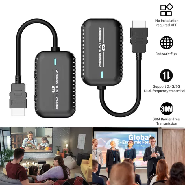 1080P 60Hz Wireless HDMI Extender 2.4GHz/5GHz WiFi Transmitter Receiver Adapter