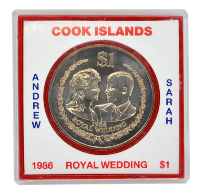 COOK ISLANDS 1 Dollar  1986 BU 'Wedding of Prince Andrew and Sarah' in slip case