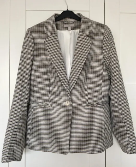 H&M Tweed Dogtooth Blazer Size 14 Traitors