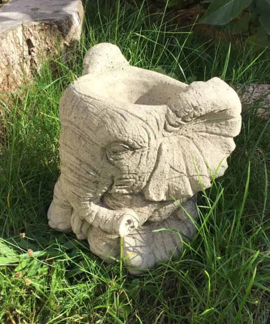 Large Stone Concrete Elephant Planter Statue Ornament Gift 🎁 FREE POSTAGE